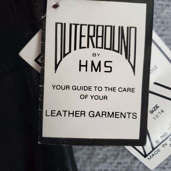 NWT Vintage OUTERBOUND by HMS. Black Leather Pencil Skirt With Split 13/14 - Picture 6 of 11